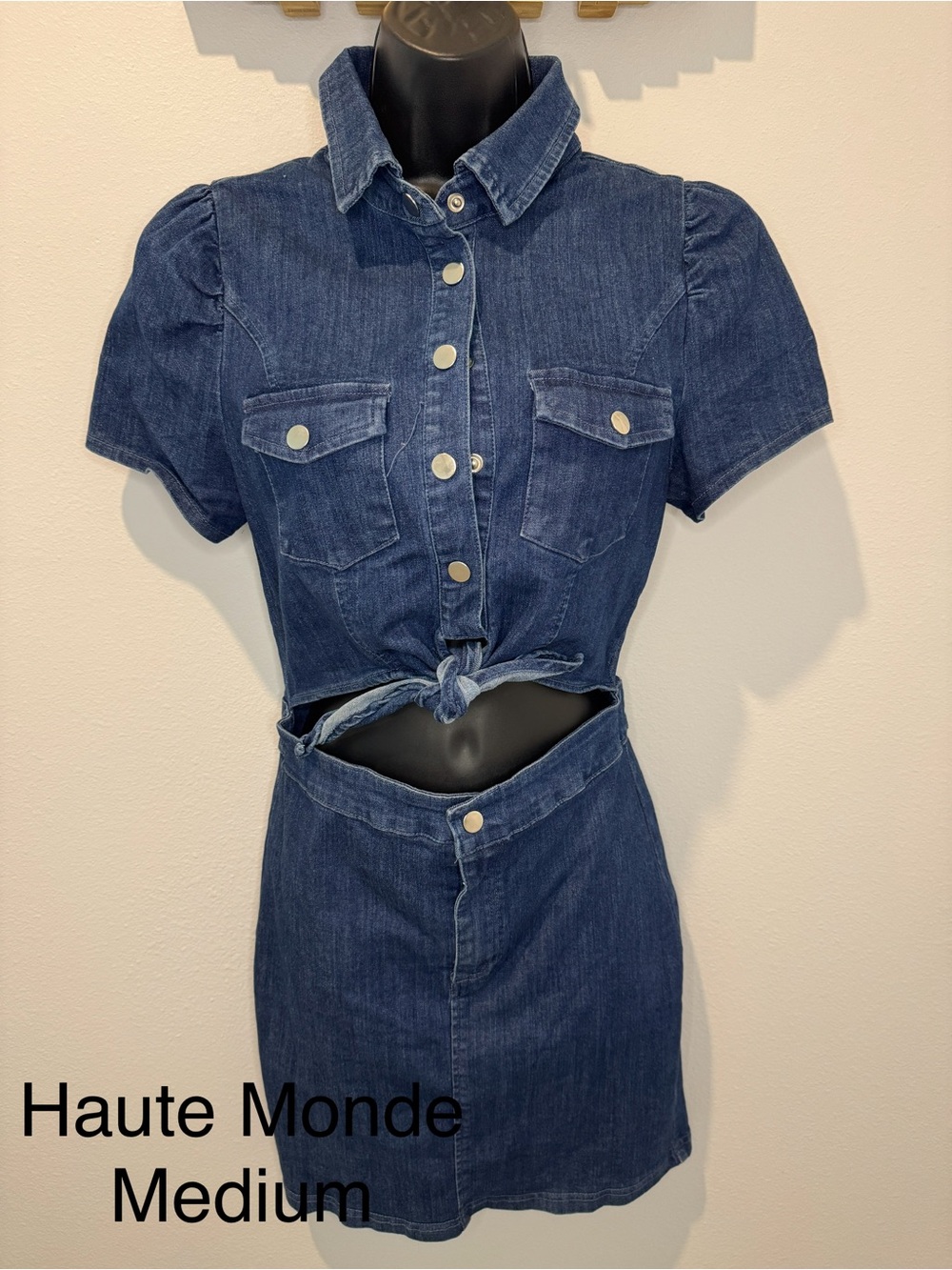 Haute Monde Blue Denim Romper - Medium